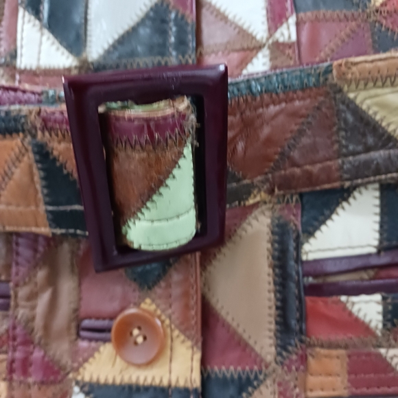 Multicolor Patchwork Leather Jacket - Picture 2 of 10